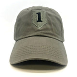 1st Infantry Division OD Baseball Cap with US Flag and Skill Badge Options