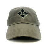 4th Infantry Division OD Baseball Cap with US Flag and Skill Badge Options
