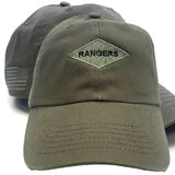 Ranger Diamond OD Baseball Cap with US Flag, Add Skill Badges