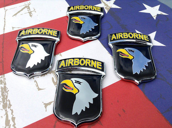 101st Airborne Division Metal Emblem - 4 Inch Stainless Steel Car Truck Motorcycle Badge