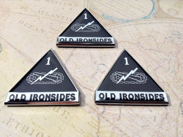 1st Armored Division Old Ironsides Metal Car Emblem – Auto Medals