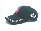 82 Airborne Division All Americans Baseball Cap in Black with US Flag