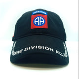 82 Airborne Division All Americans Baseball Cap in Black with US Flag