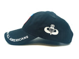 82 Airborne Division All Americans Baseball Cap in Black with US Flag