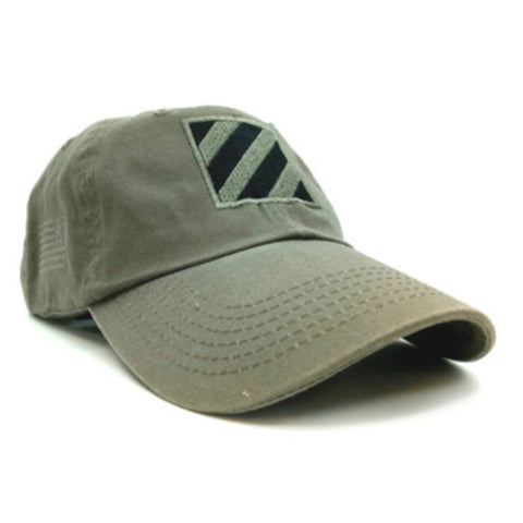 3rd Infantry Division OD Baseball Cap with US Flag and Skill Badge Options