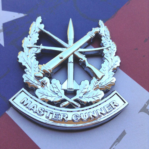 Master Gunner Badge Metal Decal For Cars, Trucks, SUVs or Motorcycles