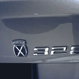 10th Mountain Division Metal Decal Black and Chrome on Car