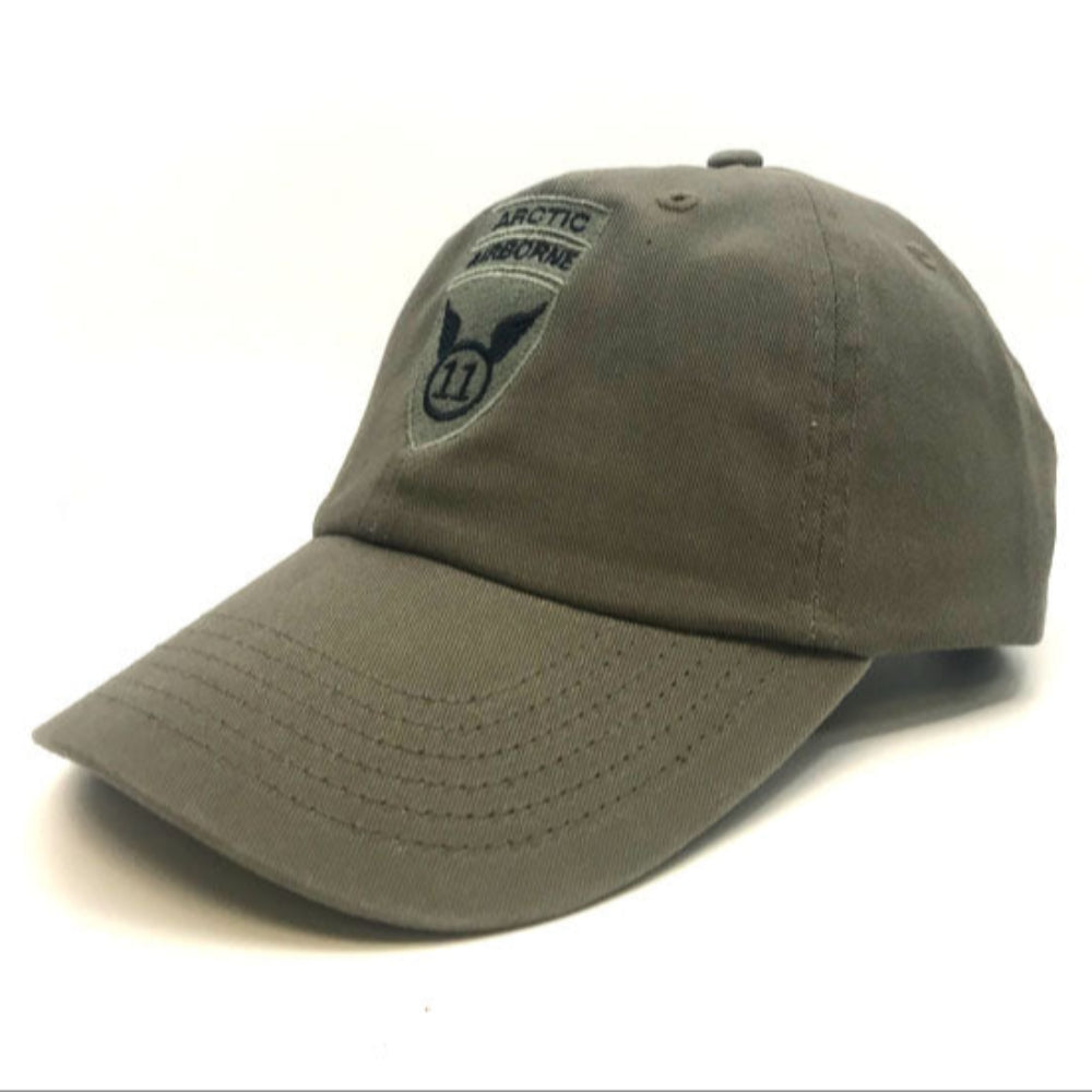 Arctic Airborne 11 Army Embroidered Baseball Cap – Olive Drab Hat with Reverse Flag