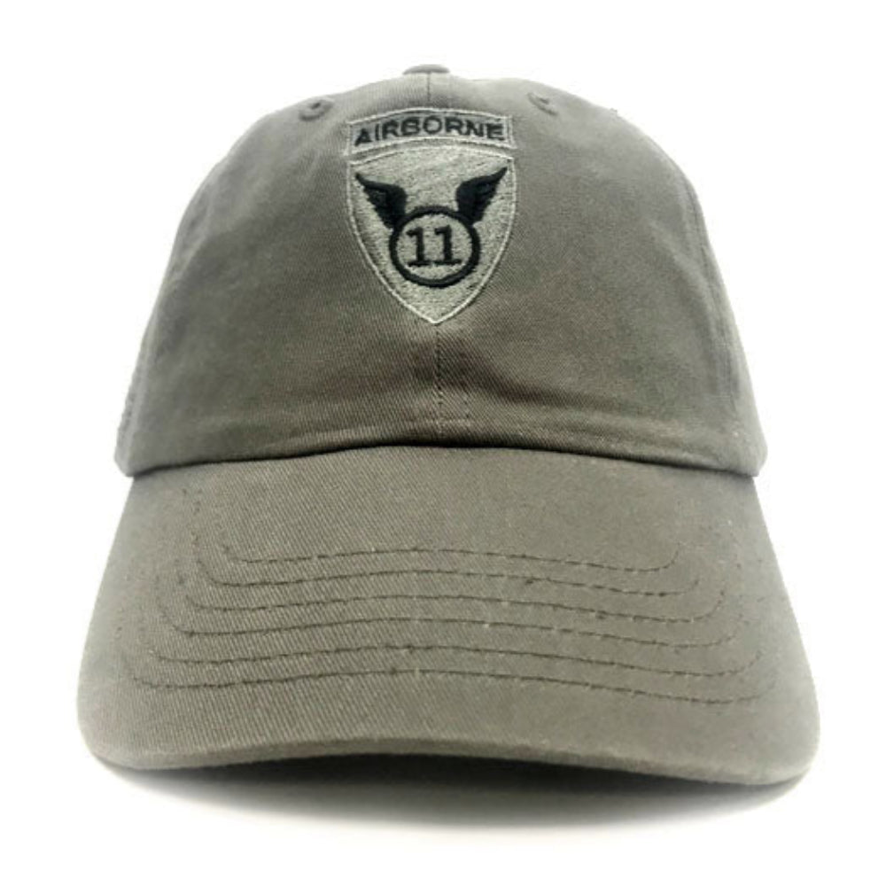 11th Airborne Division OD Cap facing forward front view