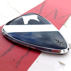 Black and Chrome 1st Cavalry Division Metal Auto Decal Pointing Right
