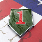 1st Infantry Division Metal Decal Full Color on a red, white and blue background