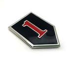 1st Infantry Division Metal Decal in Red and Black pointing to the right on. white background