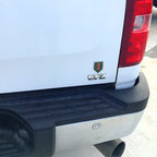 1st Infantry Division Metal Decal on White truck Tailgate