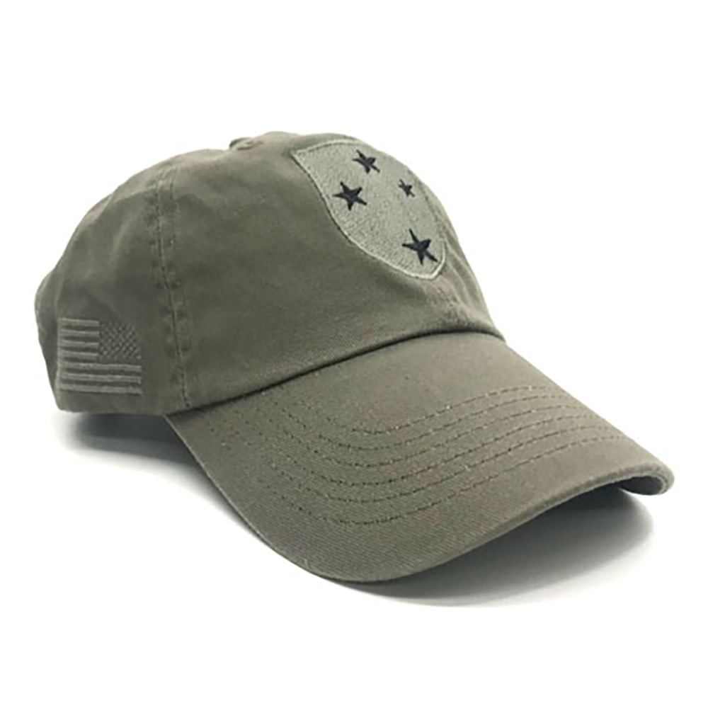 23rd Infantry Division Americal Division Cap in OD with Embroidered Reverse American Flag