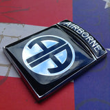 82nd Airborne Division Metal Decal Chrome and Black
