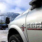 82nd Airborne Division Metal Decal White Ram 2500 Heavy Duty truck with mountainous background