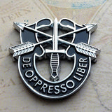 Special Forces Crest Metal Decal DE OPPRESSO LIBER