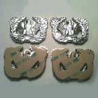 Set of 2 Warrant Officer Eagle Rising Metal Car Emblems with 3M Tape Exposed on rear side