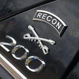 Cavalry Branch Insignia Metal Decal  on Black Car