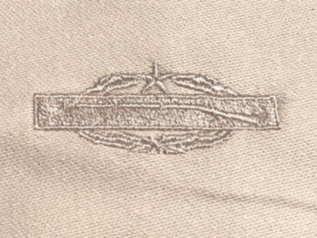 Tan Cap With Embroidered CIB second Award Badge