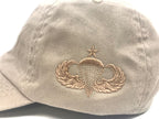 Beige Cap with embroidered Senior Jump Wings Badge