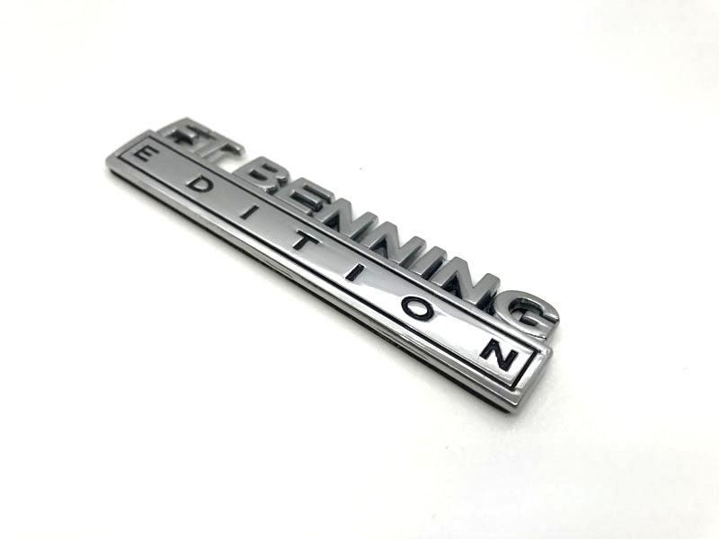 Ft Benning Edition Metal Decal facing right on a white background