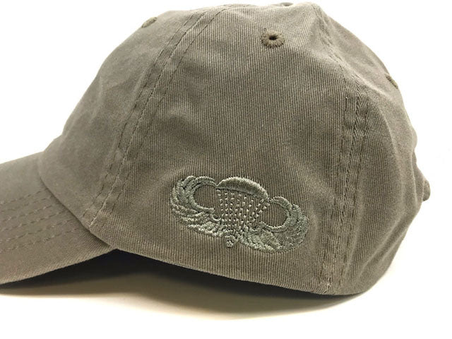 OD cap with Embroidered Basic Jump Wings badge