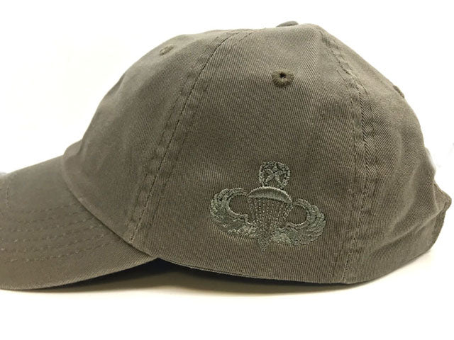 OD cap with Embroidered Master Jump Wings badge