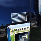 Black Chrome US Flags Metal Car Decal