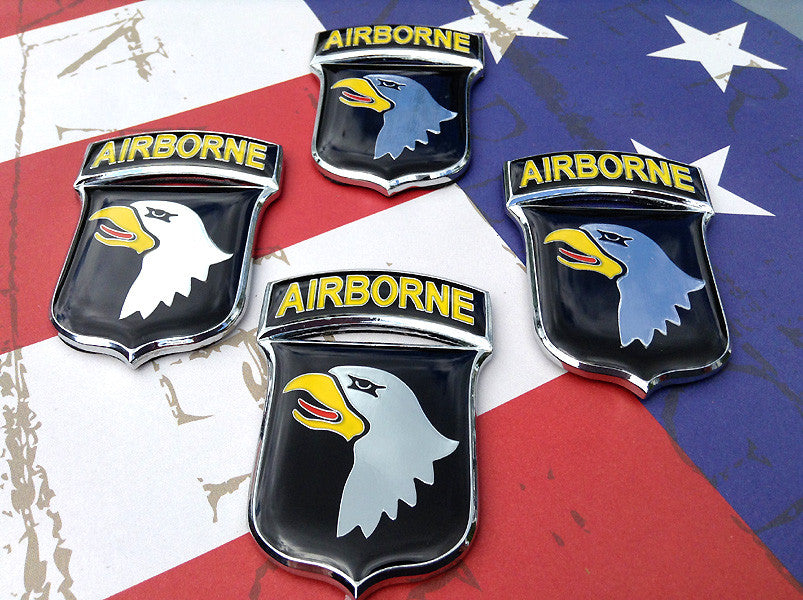 101st Airborne Division Metal Auto Decal Set of 4 in Full Color