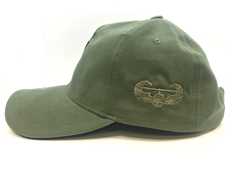 OD Cap with embroidered Air Assault Badge
