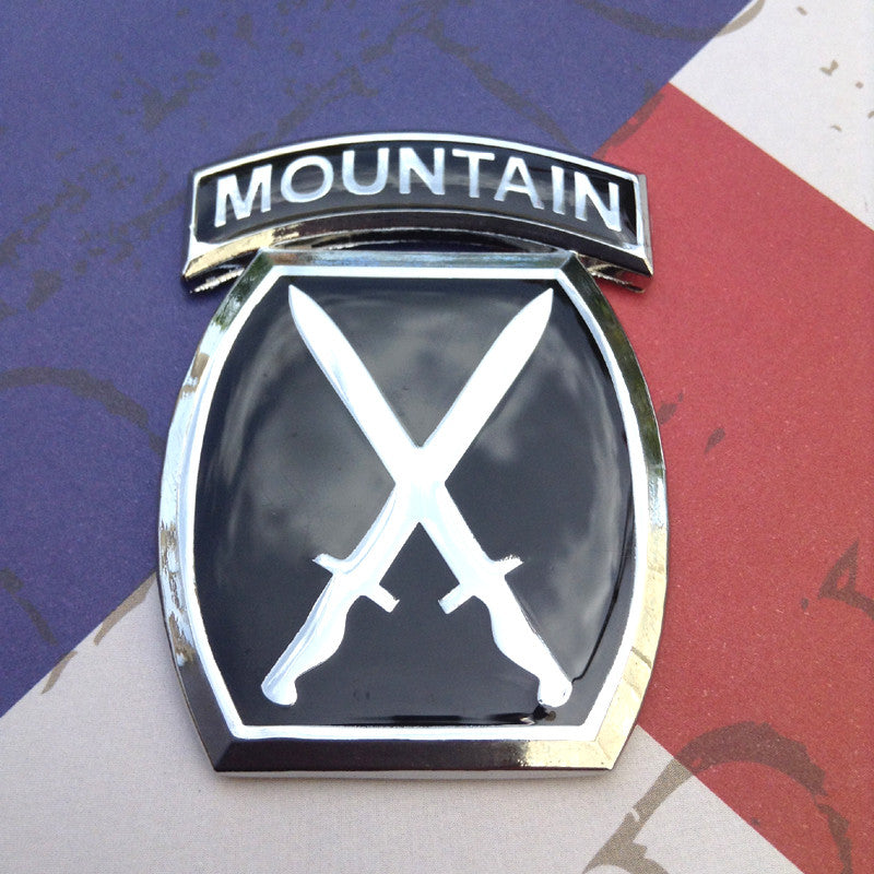 10th Mountain Division Metal Auto Decal “Climb to Glory”