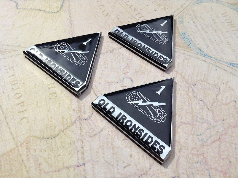 1st Armored Division Old Ironsides Metal Car Emblem – Auto Medals