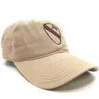 A khaki beige 1st Cavalry Division DCU Cap featuring an embroidered shield logo on the front and a tonal embroidered American flag on the side, set against a plain white background.