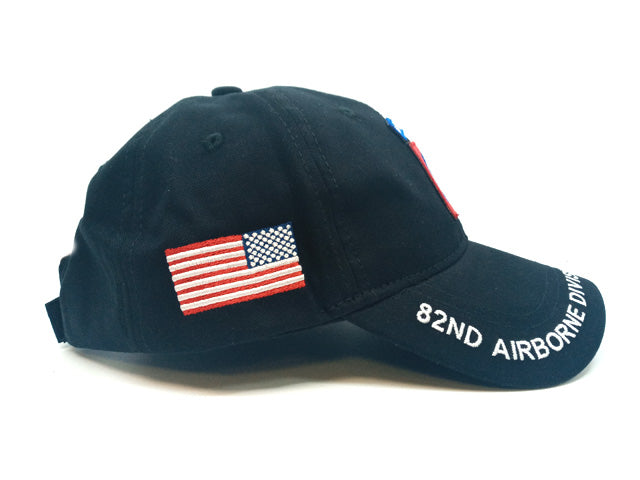 82 Airborne Division Baseball Cap With Embroidered  Color Reverse American Flag