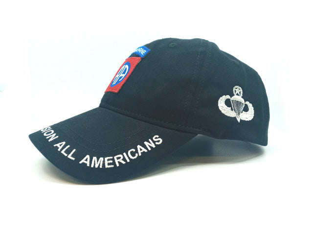 82 Airborne Division Baseball Cap With Embroidered Master Jump Wings