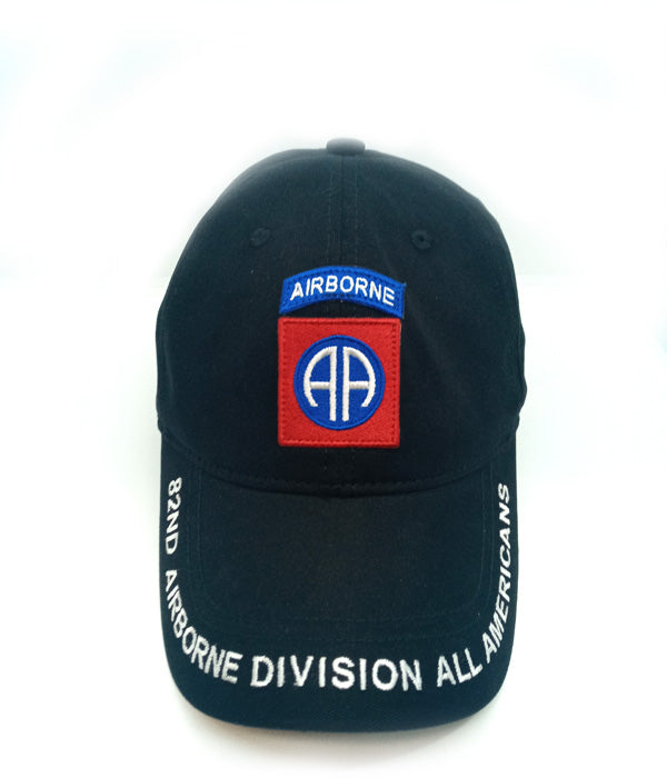 82 Airborne Division Baseball Cap With Embroidered All Americans on Brill