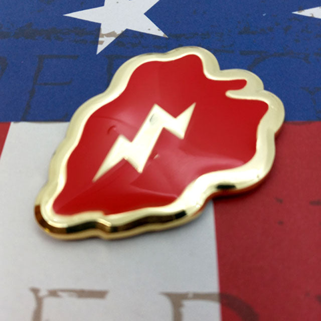Full Color 25th Infantry Division Metal Car Emblem on a red, white and blue background