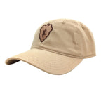 Beige cap with a logo on a white background
