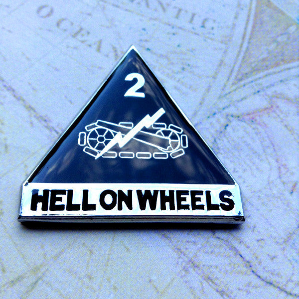 Black and Chrome 2nd Armored Division Metal Car or Truck Decal 