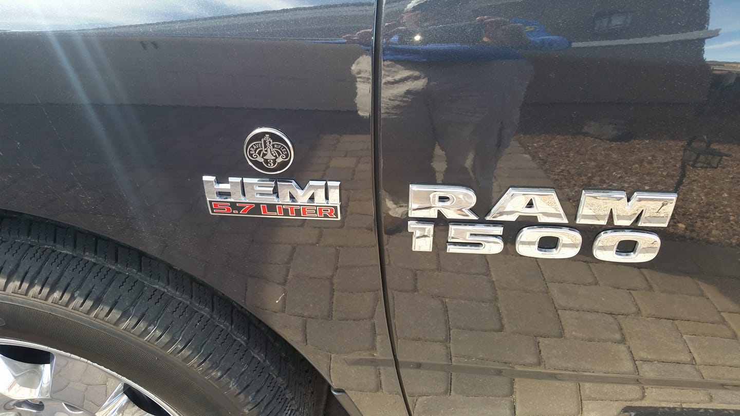 3rd Cavalry Regiment Metal Truck Decal on a Dodge Ram 1500 front Black Side Panel