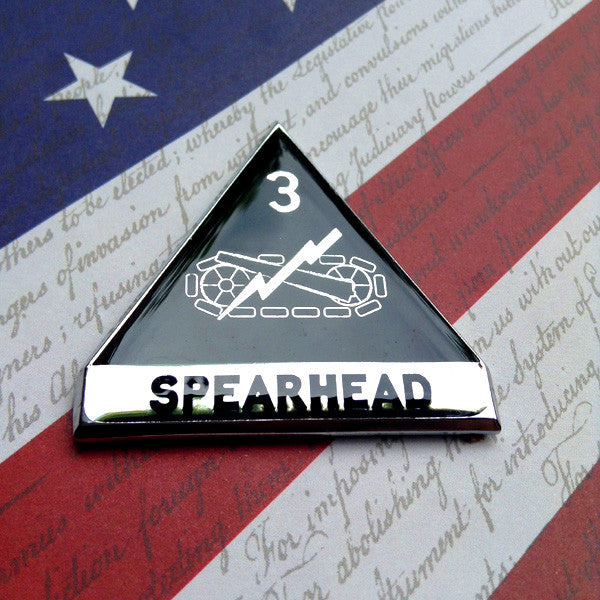 Black and Chrome 3rd Armored Division Spearhead Metal Decal