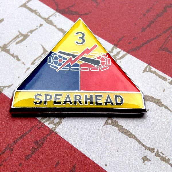 Full Color 3rd Armored Division Spearhead Metal Car Emblem