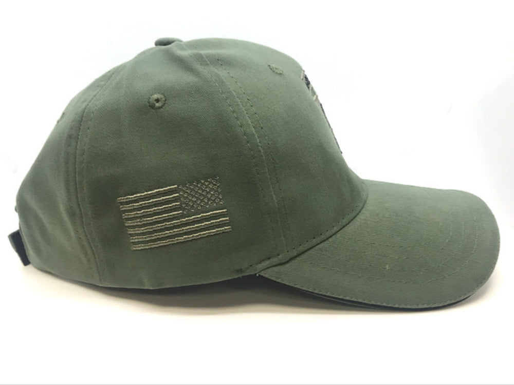 FIST Army Embroidered Baseball Cap Olive Drab Hat with Reverse Flag