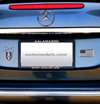 8th Infantry Division Metal Auto Emblem on a Blue Mercedes Trunk