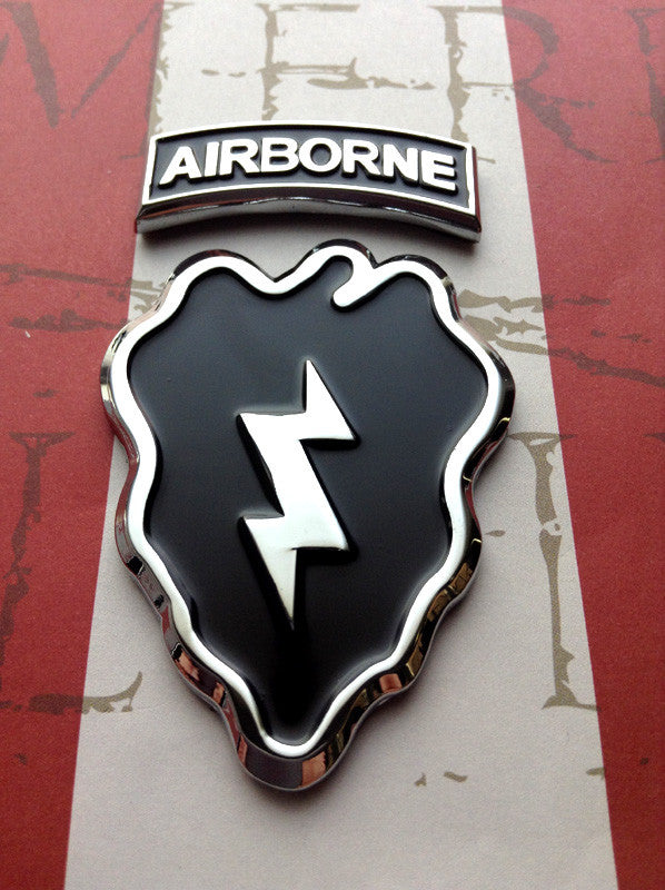 US Army Airborne Tab Metal Auto Emblem | 2