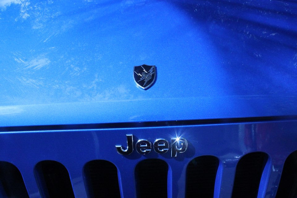 US Army Security Agency Metal Decal on a Jeep hood