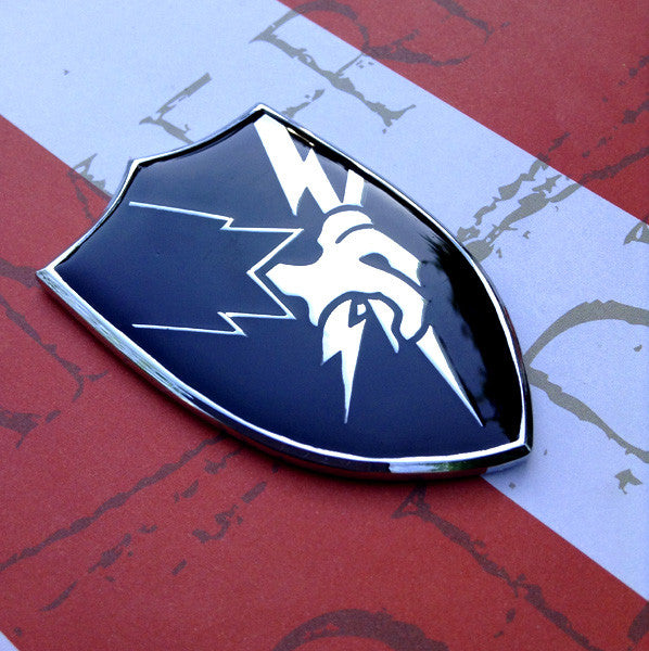 US Army Security Agency Metal Decal pointing to the right on a red and white background