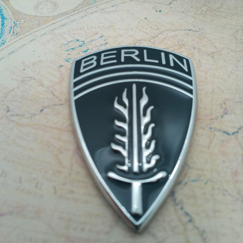 Black and Chrome Army Berlin Brigade Metal Car Emblem