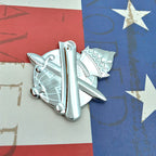 Civil Affairs Branch Insignia Car Emblem on an American Flag 